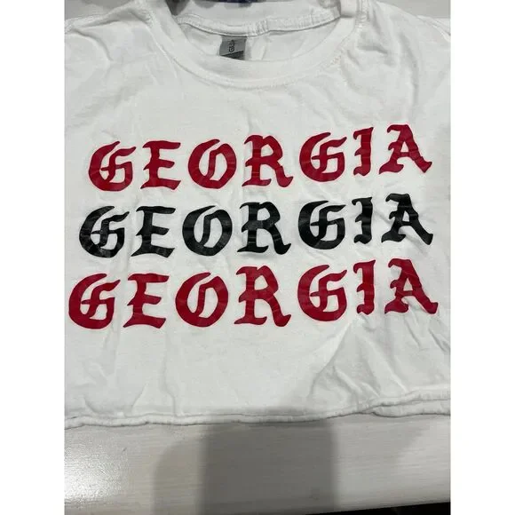 Custom made cropped Georgia t shirt size‎ medium - Picture 2 of 6
